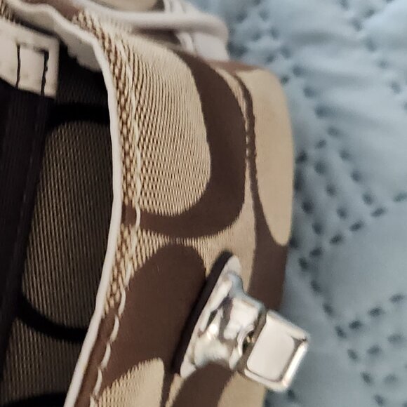 Vintage Coach handbag off white, brown/tauoe - Picture 3 of 13